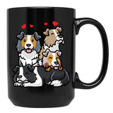Border Collie Dog Black Coffee Mug, Gift Coffee Mug