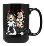 Border Collie Dog Black Coffee Mug, Gift Coffee Mug