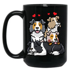 Border Collie Dog Black Coffee Mug, Gift Coffee Mug
