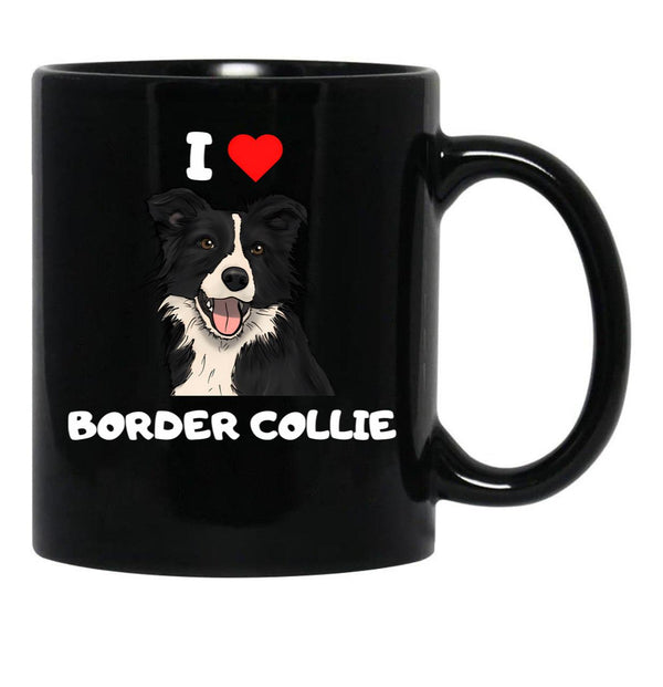 Border Collie Fan Product Black Coffee Mug, Gift Coffee Mug - Black