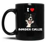 Border Collie Fan Product Black Coffee Mug, Gift Coffee Mug - Black