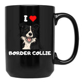 Border Collie Fan Product Black Coffee Mug, Gift Coffee Mug