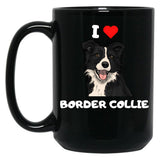 Border Collie Fan Product Black Coffee Mug, Gift Coffee Mug