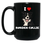 Border Collie Fan Product Black Coffee Mug, Gift Coffee Mug