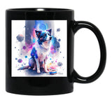 Border Collie Space Black Coffee Mug, Gift Coffee Mug - Black