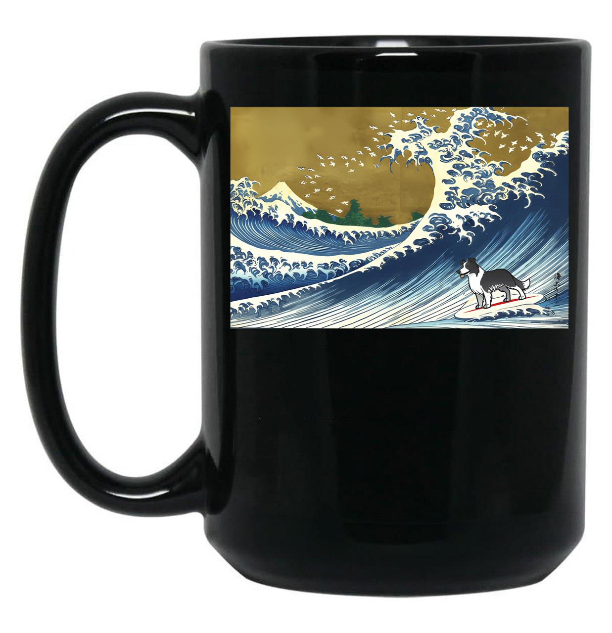 Border Collie Black Coffee Mug, Gift Coffee Mug