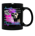 Border Terrier Angels Appear In Many Different Forms To Hold Your Hand Through The Difficult Things Black Coffee Mug - Black