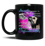 Border Terrier Angels Appear In Many Different Forms To Hold Your Hand Through The Difficult Things Black Coffee Mug