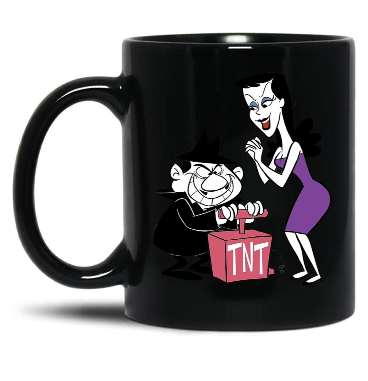 Boris and Natasha (from Rocky and Bullwinkle) Black Coffee Mug, Gift Coffee Mug