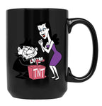 Boris and Natasha (from Rocky and Bullwinkle) Black Coffee Mug, Gift Coffee Mug