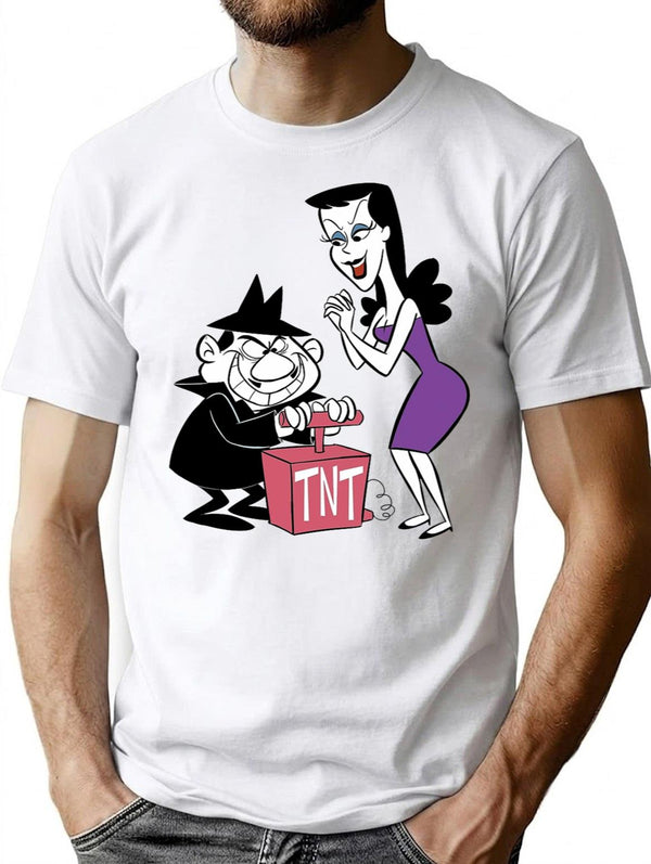 Boris and Natasha (from Rocky and Bullwinkle) Premium Heavyweight Cotton T-Shirt - White