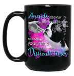 Boston Terrier Angels Appear In Many Different Forms To Hold Your Hand Through The Difficult Things Black Coffee Mug