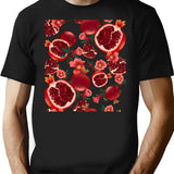 Botanical Pomegranate T-Shirt for Men & Women, T-Shirts Graphic Tee - Black