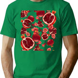 Botanical Pomegranate T-Shirt for Men & Women, T-Shirts Graphic Tee - Green