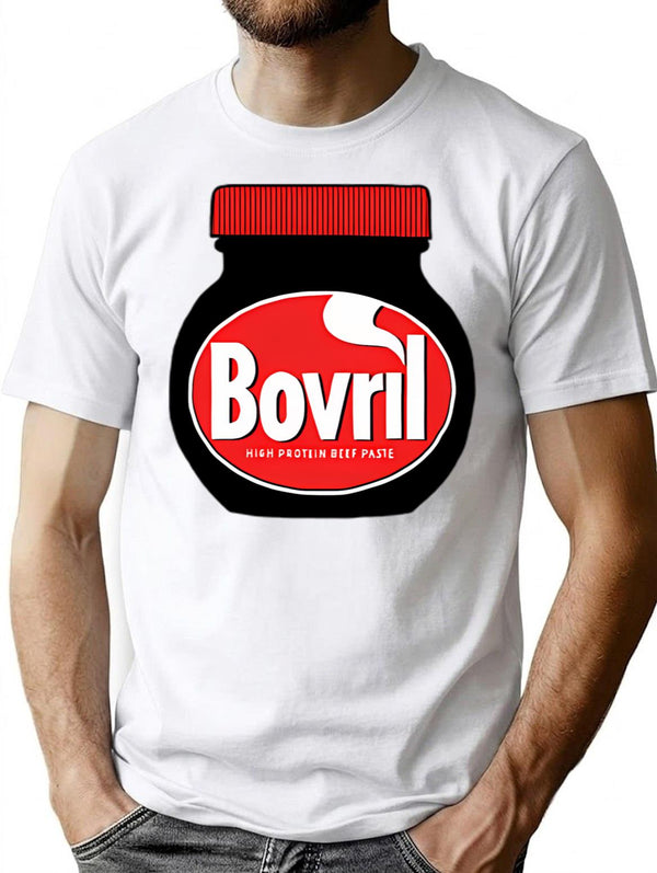 Bovril Illustration T-Shirt for Men & Women, T-Shirts Graphic Tee - White