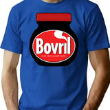 Bovril Illustration T-Shirt for Men & Women, T-Shirts Graphic Tee - Blue