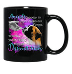 Boxer Angels Appear In Many Different Forms To Hold Your Hand Through The Difficult Things Black Coffee Mug - Black