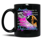 Boxer Angels Appear In Many Different Forms To Hold Your Hand Through The Difficult Things Black Coffee Mug