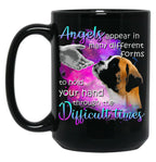 Boxer Angels Appear In Many Different Forms To Hold Your Hand Through The Difficult Things Black Coffee Mug