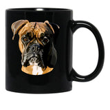 Boxer Dog Hand Drawn Digital Art Black Coffee Mug, Gift Coffee Mug - Black