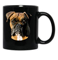 Boxer Dog Hand Drawn Digital Art Black Coffee Mug, Gift Coffee Mug - Black