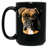 Boxer Dog Hand Drawn Digital Art Black Coffee Mug, Gift Coffee Mug