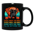 Boxer Dog I'Ll Be Watching You Every Snack You Make Black Coffee Mug, Gift Coffee Mug - Black