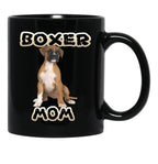 Boxer Dog Mom Mother Black Coffee Mug, Gift Coffee Mug - Black