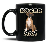 Boxer Dog Mom Mother Black Coffee Mug, Gift Coffee Mug - Black
