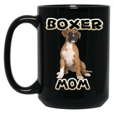 Boxer Dog Mom Mother Black Coffee Mug, Gift Coffee Mug