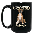 Boxer Dog Mom Mother Black Coffee Mug, Gift Coffee Mug
