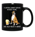 Boxer Mom And Beer Funny Dog Gift Black Coffee Mug, Gift Coffee Mug - Black