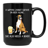 Boxer Mom And Beer Funny Dog Gift Black Coffee Mug, Gift Coffee Mug