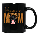 Boxer Mom Dog Mom Shirt Gift Idea For Boxer Owner Slim Fit T-Shirt Black Coffee Mug, Gift Coffee Mug - Black