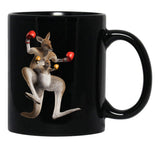 Boxing Kangaroo Australia G'Day Mate Black Coffee Mug, Gift Coffee Mug - Black