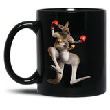 Boxing Kangaroo Australia G'Day Mate Black Coffee Mug, Gift Coffee Mug - Black