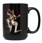 Boxing Kangaroo Australia G'Day Mate Black Coffee Mug, Gift Coffee Mug