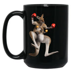 Boxing Kangaroo Australia G'Day Mate Black Coffee Mug, Gift Coffee Mug