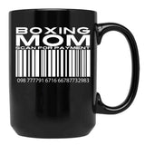 Boxing Mom Scan For Payment Black Coffee Mug, Gift Coffee Mug