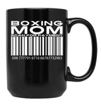 Boxing Mom Scan For Payment Black Coffee Mug, Gift Coffee Mug