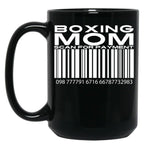 Boxing Mom Scan For Payment Black Coffee Mug, Gift Coffee Mug