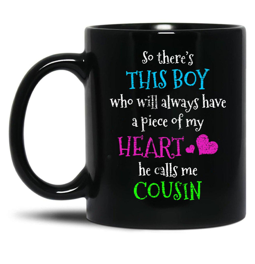 Boy Cousin Family Heart Mug Black Coffee Mug