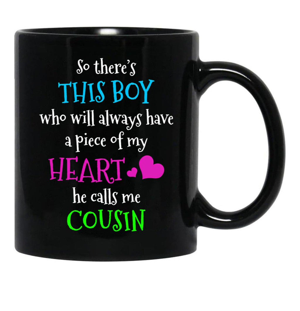 Boy Cousin Family Reunion Heart Mug Black Coffee Mug - Black