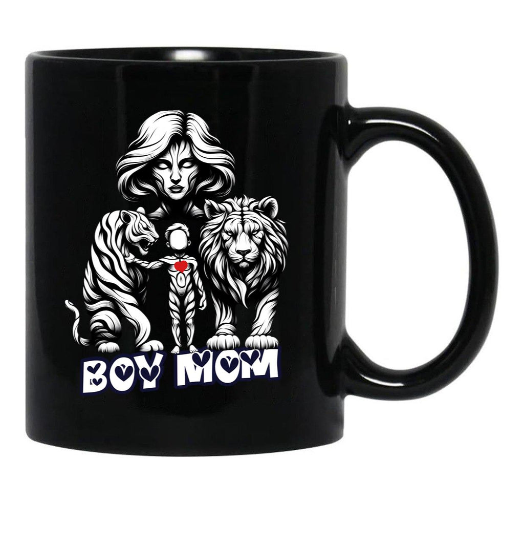 Boy Mama ( Boy Mom) From Egyape Artists Black Coffee Mug, Gift Coffee Mug - Black