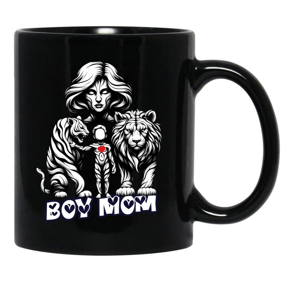 Boy Mama ( Boy Mom) From Egyape Artists Black Coffee Mug, Gift Coffee Mug - Black