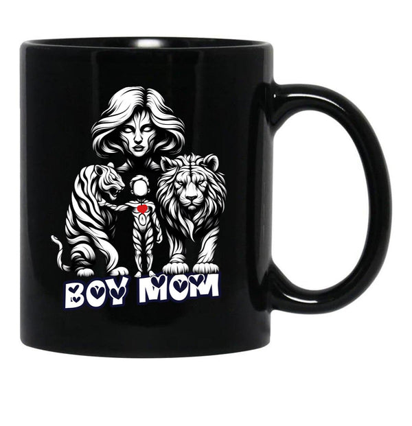 Boy Mama ( Boy Mom) From Egyape Artists Black Coffee Mug, Gift Coffee Mug - Black