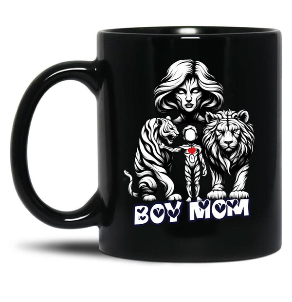 Boy Mama ( Boy Mom) From Egyape Artists Black Coffee Mug, Gift Coffee Mug - Black