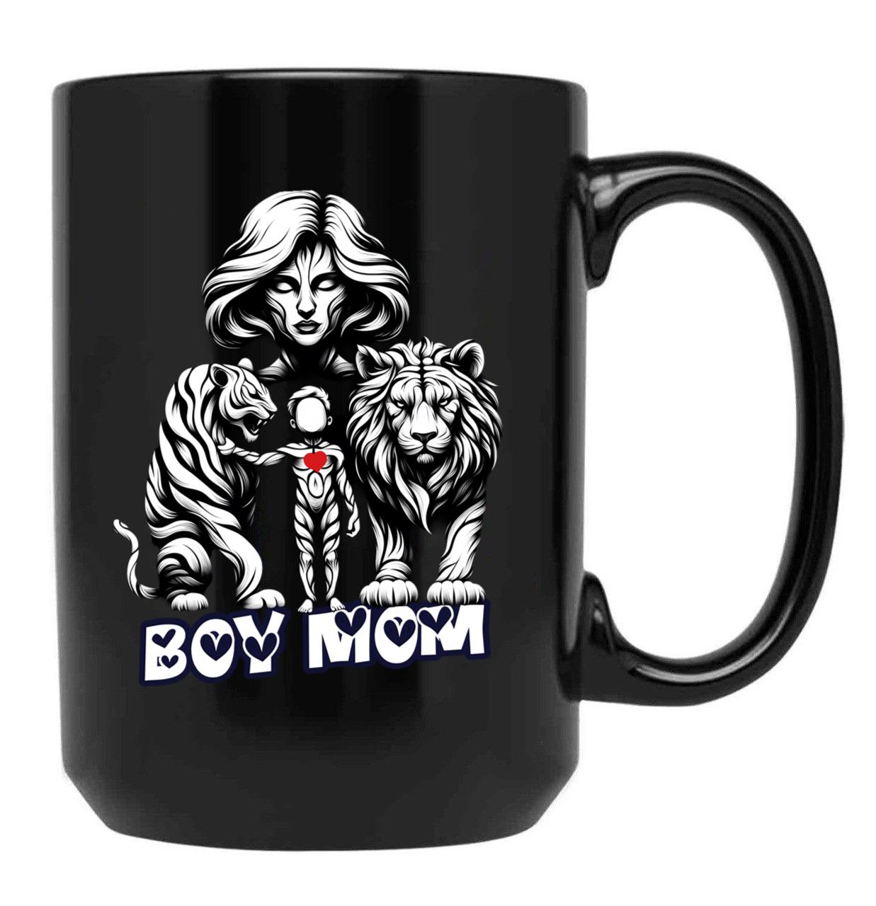 Boy Mama ( Boy Mom) From Egyape Artists Black Coffee Mug, Gift Coffee Mug