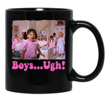 Boys... Ugh T-Shirt Girls... Ugh T-Shirt Funny Valentines Day Tee Gift For Her Retro Valentine Shirt Take Me Back To The 90'S Shirt Black Coffee Mug, Gift Coffee Mug - Black