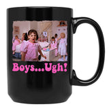 Boys... Ugh T-Shirt Girls... Ugh T-Shirt Funny Valentines Day Tee Gift For Her Retro Valentine Shirt Take Me Back To The 90'S Shirt Black Coffee Mug, Gift Coffee Mug